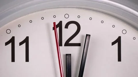 Twelve o'clock Second Hand Walk slowly. Stock Footage 146623778