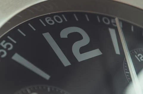 Twelve O'Clock Wall Clock Time Stock Photos