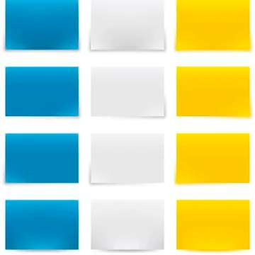 Twelve page shadows. Different shapes and colors. Stock Illustration