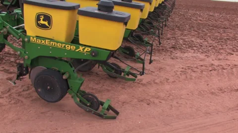 Twelve row planter at work Stock Footage 27575304