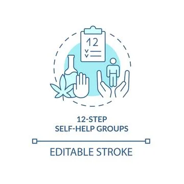 Twelve step self help groups turquoise concept icon Stock Illustration