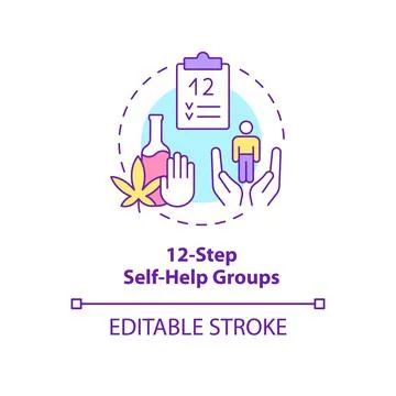 Twelve step self help groups concept icon Stock Illustration