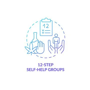 Twelve step self help groups blue gradient concept icon Illustrazione stock
