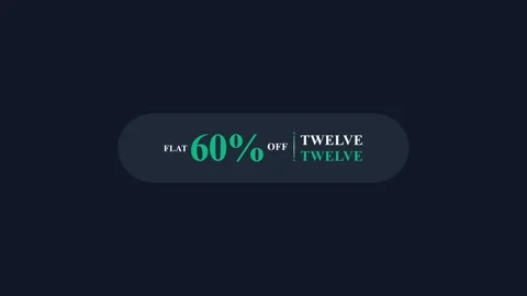 Twelve Twelve 60% Off Animated Promo Sale Badge 4K Motion Graphic Video stock 345597475