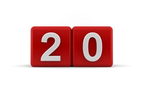 Twentieth birthday cubes Stock Illustration
