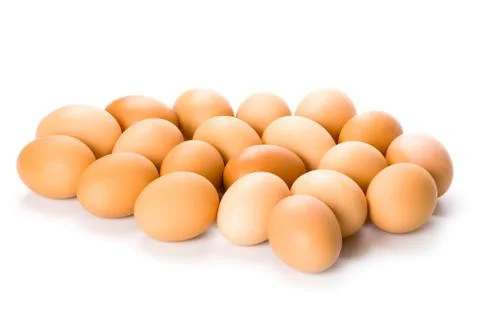 Twenty brown eggs Stock Photos