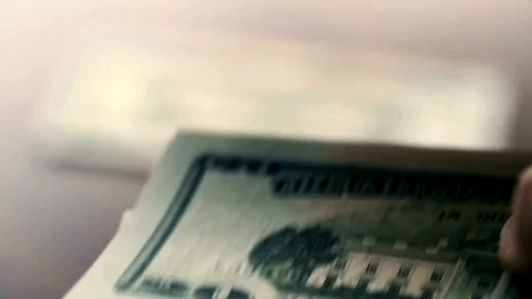 Twenty dollar bills being counted. Person hands Counting a Stack of 20 dollar US Stock Footage 336264810