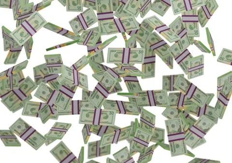 Twenty dollar stack of money, 3D render, illustration, Dollar Bills isolated イラスト素材