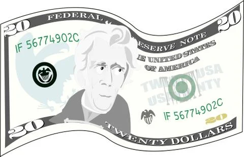 Twenty dollars Ilustração Stock