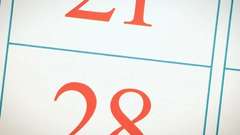 Twenty eighth of the calendar, significant date Stock Footage 101492840