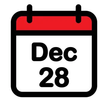 Twenty eighth December calendar icon Stock Illustration