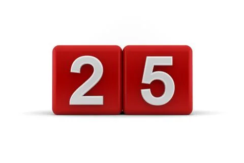 Twenty-fifth birthday cubes Stock Illustration