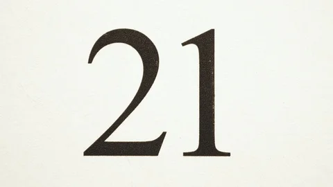 The twenty first number in the calendar, date event Stock Footage 102875200