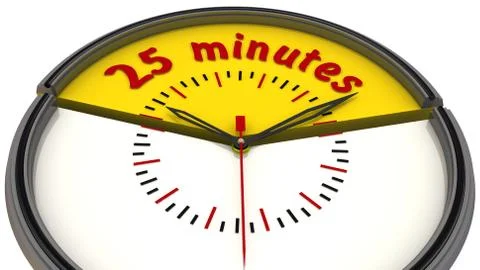 Twenty five minutes on the clock Illustration