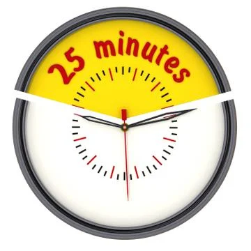 Twenty five minutes on the clock Illustrazione stock