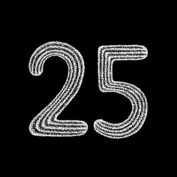 Twenty Five over Black Stock Illustration