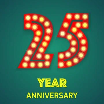 Twenty five year anniversary background Stock Illustration