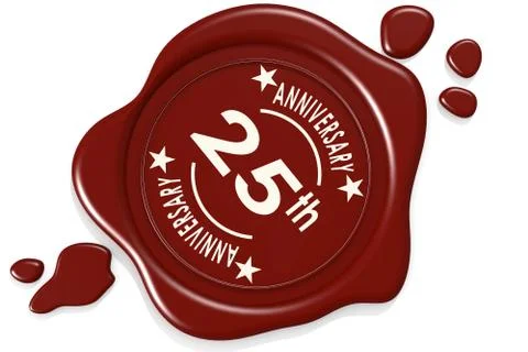 Twenty five year jubilee label seal Stock Illustration