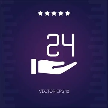 Twenty four care vector icon Stock Illustration
