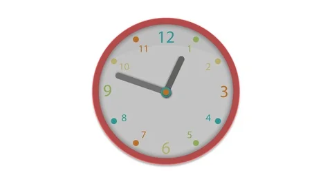 Twenty Four Hour Animated Clock. Looped. Alpha Channel Included. Stock Footage 90947261