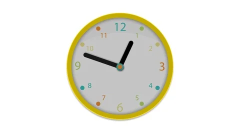 Twenty Four Hour Animated Clock. Looped. Stock Footage 90947281