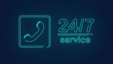 Twenty Four Hour customer support Service animation Stock Footage 264962836
