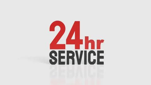 Twenty Four Hour Customer Support Service Concept 3d render. Illustrazione stock