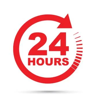 Twenty four hour icon Stock Illustration
