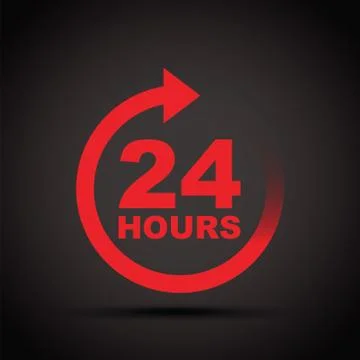 Twenty four hour icon Stock-Illustration