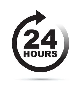 Twenty four hour icon Illustrazione stock