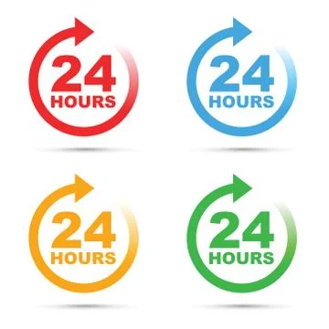 Twenty four hour icon Stock Illustration