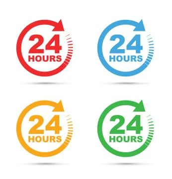 Twenty four hour icon Stock Illustration