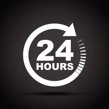 Twenty four hour icon Stock Illustration
