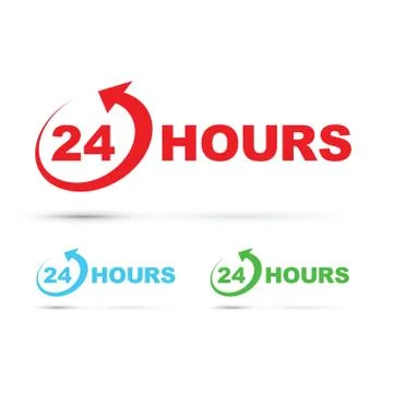 Twenty four hour icon set 스톡 일러스트