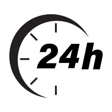 Twenty four hour icon vector delivery service online deal remaining time for Illustrazione stock