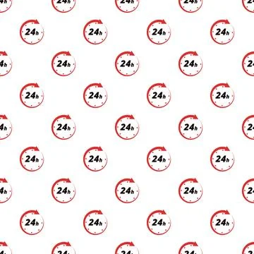 Twenty four hour service pattern with looping arrow icon Stock-Illustration