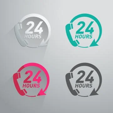 Twenty four hours icon Stock Illustration