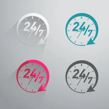 Twenty four hours icon Stock Illustration