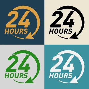 Twenty four hours icon Stock Illustration