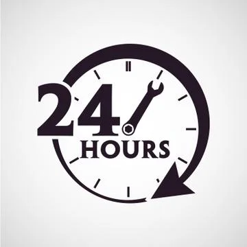 Twenty four hours icon Stock Illustration