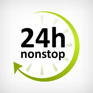 Twenty four hours nonstop open icon customer support Stock-Illustration