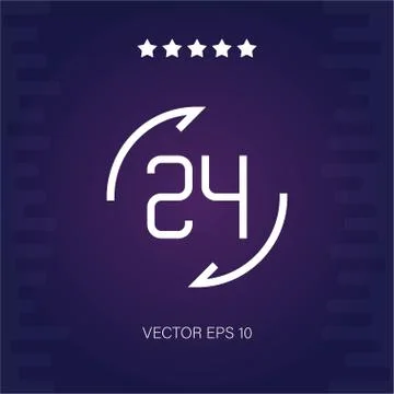 Twenty four refresh vector icon Stock Illustration