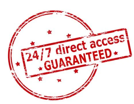 Twenty four seven direct access guaranteed Stock Illustration