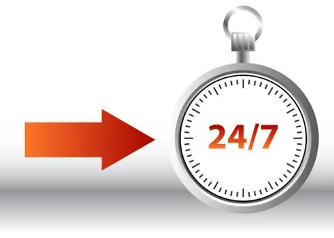 Twenty four seven Stock Illustration