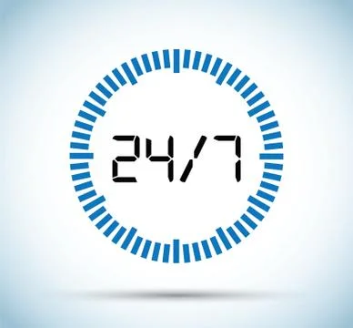 Twenty four seven timer Stock Illustration