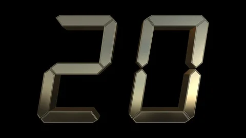From Twenty To One Gold Numbers Stock-Footage 112891243