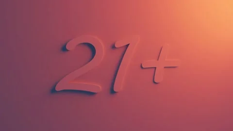 Twenty-one plus 3D quality render on the wall background with soft shadow. Stock Footage 155616134