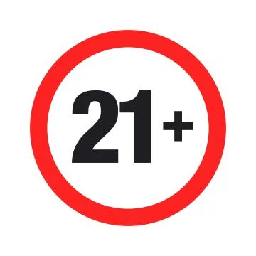 "Twenty one plus" round sign. Vector Illustration Stock Illustration