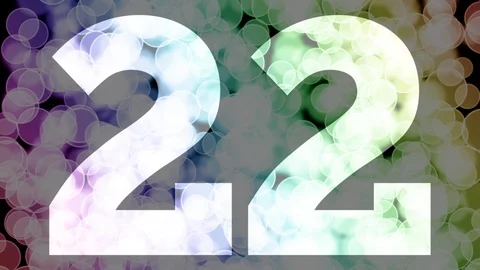 Twenty one to twenty two years birthday fade in/out animation with color bokeh Stock Footage 108532405