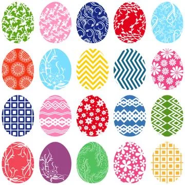 Twenty ornamental Easter eggs Illustrazione stock